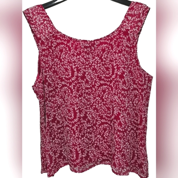 George By Mark Eisen Womens XXL Pink & White V Neck Sleeveless Blouse NWT - Picture 2 of 5